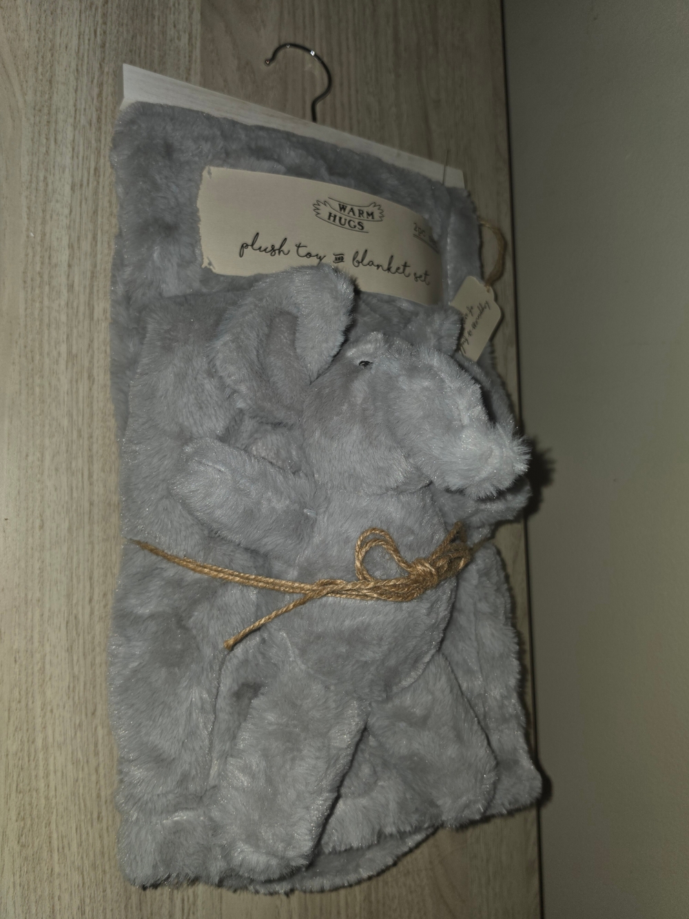 Warm Hugs Plush Elephant Toy & Blanket Set - Gray